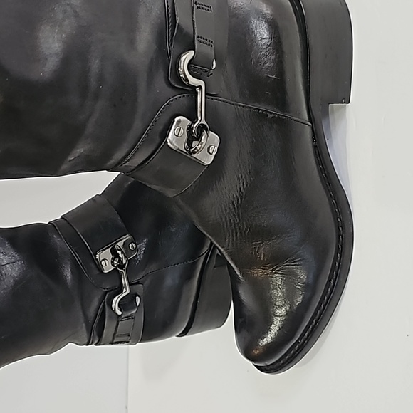 Via Spiga Kali Women's Tall Black  leather riding boots, Size 5.5 low heel - Picture 10 of 13